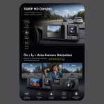 Araç İçi HD Kamera 3 Kameralı (Arka Görüş Kamerası Hediye)