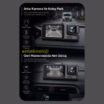 Araç İçi HD Kamera 3 Kameralı (Arka Görüş Kamerası Hediye)