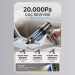 Harvox Araç İçi Süpürgesi HXVC-004 (Gri – Siyah)